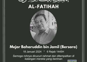 Mejar Baharuddin bin Jamil (Bersara) Meninggal Dunia